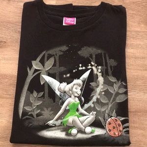 EUC Disney Tinker Bell Glitter Tee Large